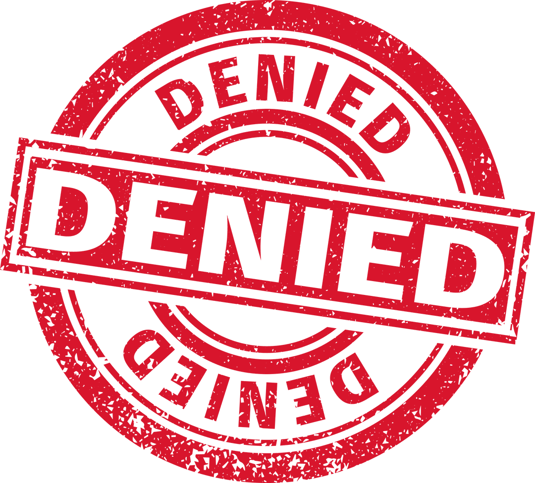 Red Denied Stamp with Transparent Background Vector Illustration