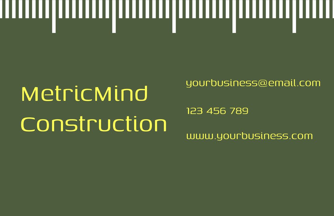 Construction Business Card with Modern Design Elements - Download Free Stock Templates Pikwizard.com