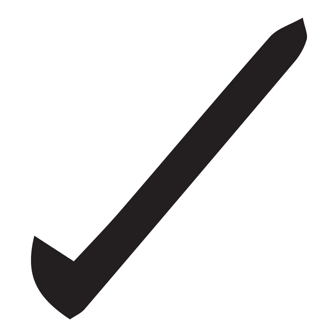 Bold Black Transparent Check Mark Symbol