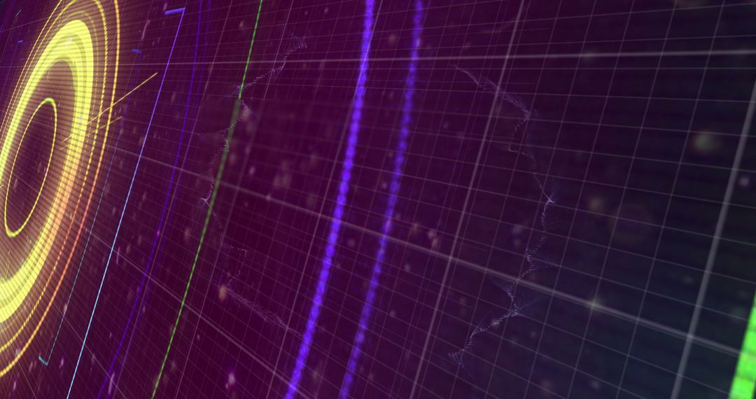 Digital Interface with Futuristic Grid and Scanning Elements