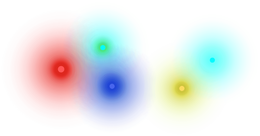 Vibrant Overlapping Colorful Circles on Transparent Background