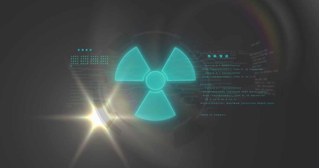 Futuristic Technology Abstract with Radiation Symbol