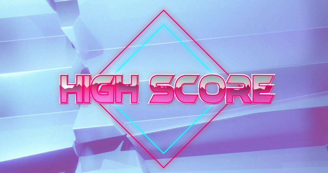 Retro High Score Screen with Bold 80s Style Text