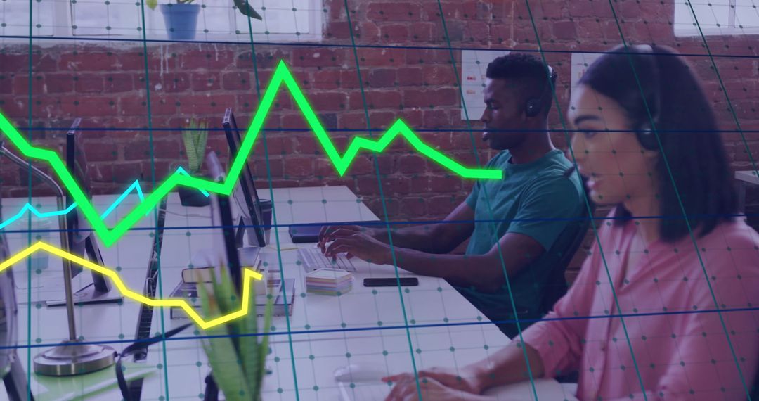 Financial Insights with Diverse Team in Modern Office