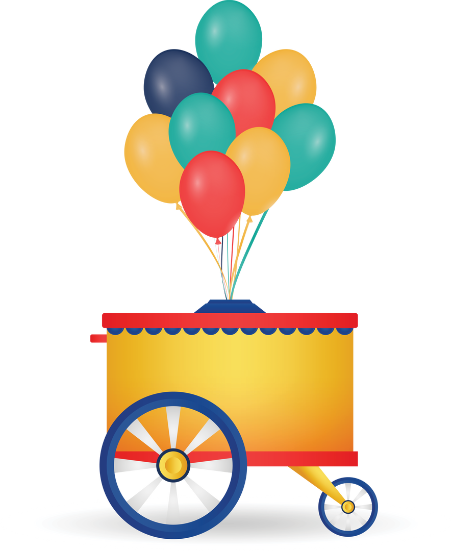 Colorful Balloon Cart on Transparent Background - Download Free Stock Images Pikwizard.com