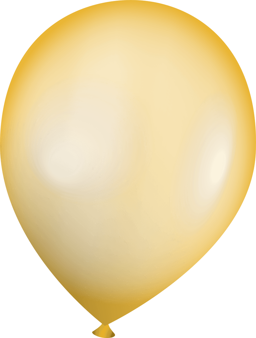 Glossy Yellow Teardrop Balloon Transparent Background