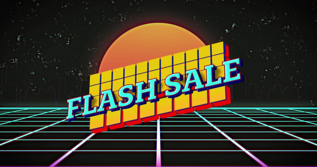 Retro Futuristic Flash Sale Advertisement Banner