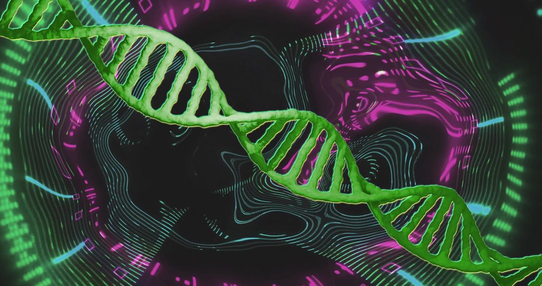 Dynamic DNA Strand with Neon Digital Interface