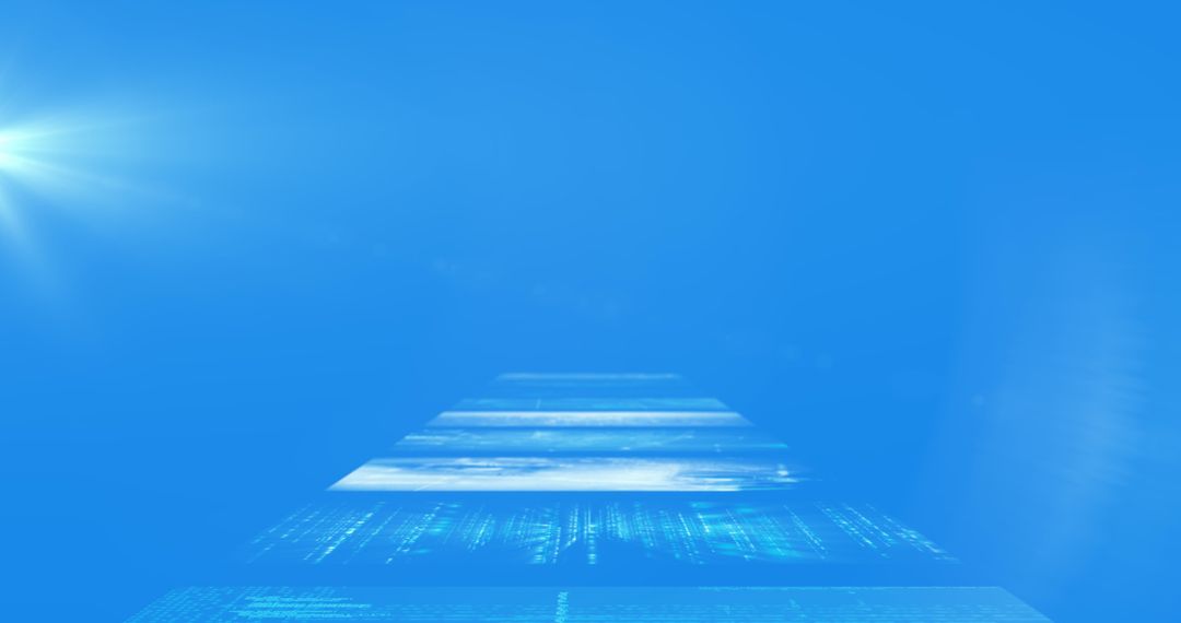 Digital Interface Screens in Blue Environment with Spotlight