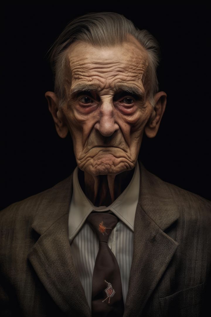 Elderly Man in Suit with Stern Expression - Free Images, Stock Photos and Pictures on Pikwizard.com