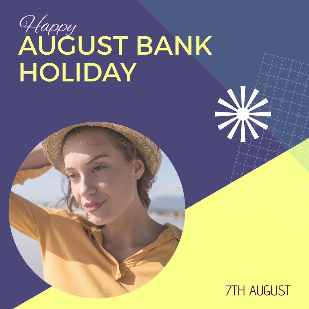 August Bank Holiday Celebration With Relaxing Woman on Beach