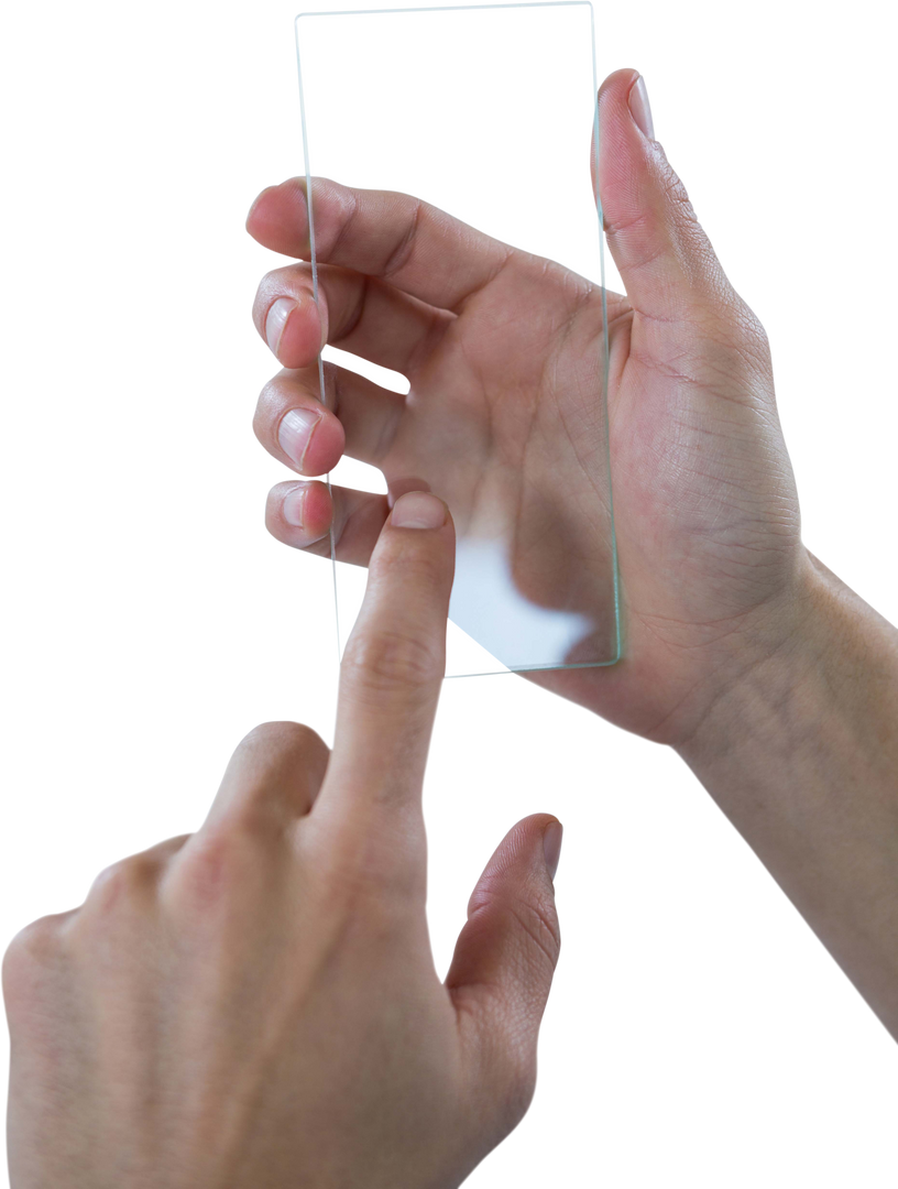 Hand Holding Transparent Mobile Phone Technology Futuristic Concept - Download Free Stock Images Pikwizard.com