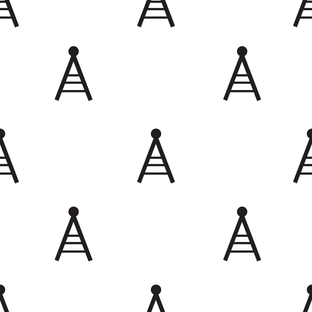 Seamless Black Painting Ladders Pattern on Transparent Background