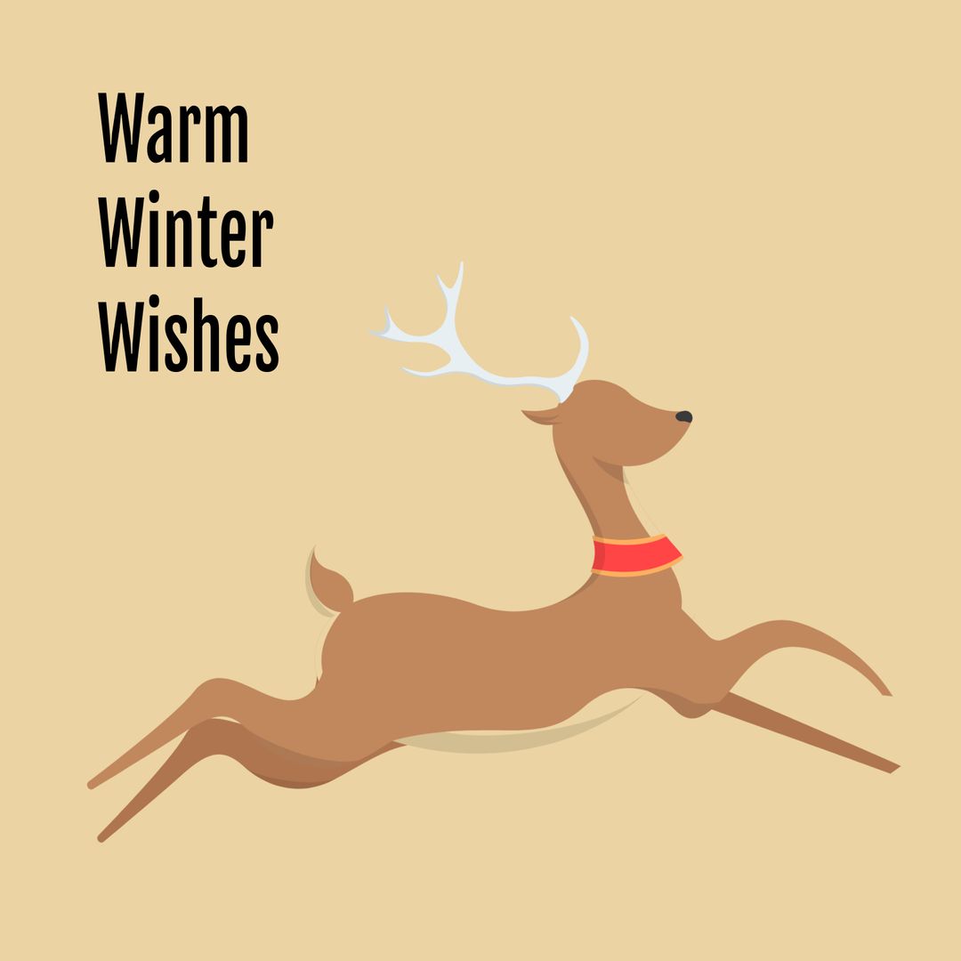Festive Reindeer with Warm Winter Wishes