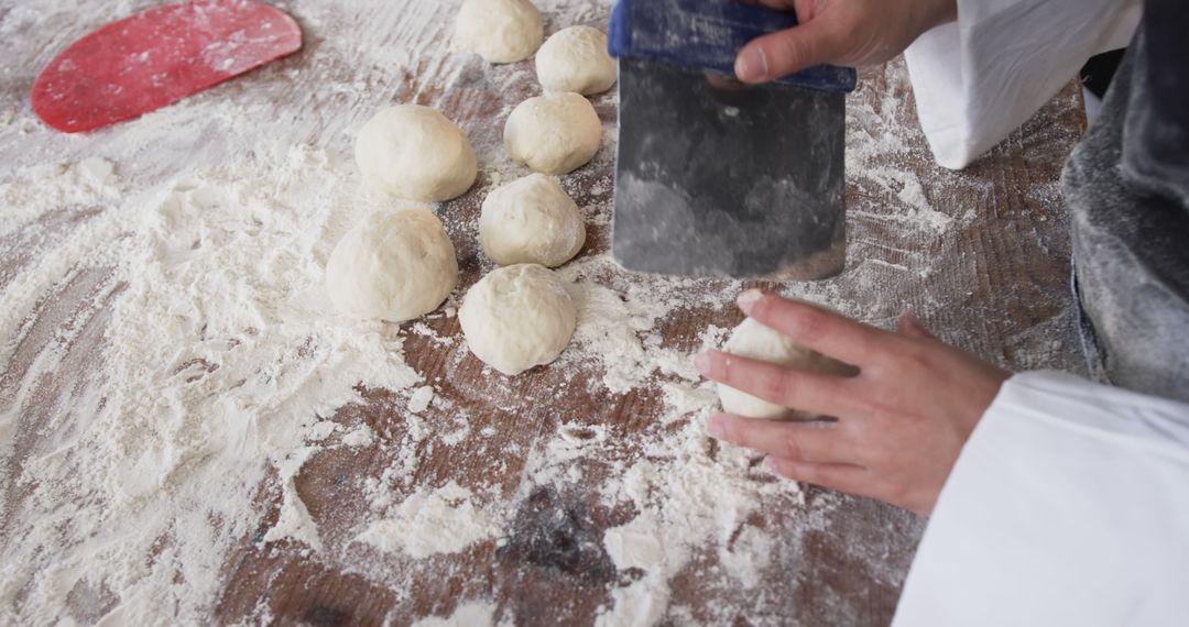 Person Preparing Dough Balls for Baking at Home - Free Images, Stock Photos and Pictures on Pikwizard.com