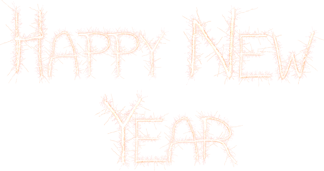 Happy New Year Message on Transparent Background