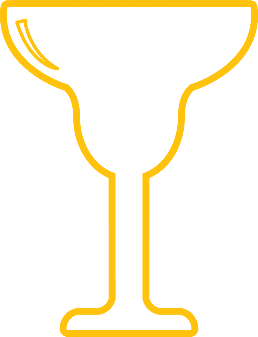 Yellow Glass Silhouette on Transparent Background for Celebration Theme