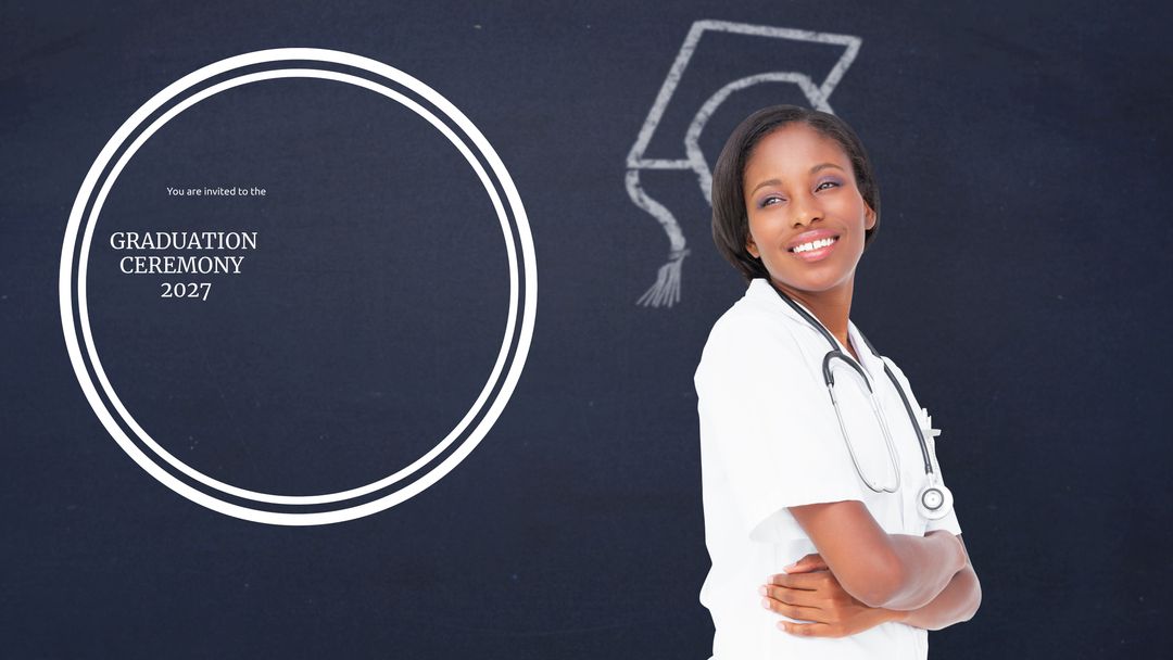 Medical Student Graduation Invitation Background with Chalkboard Theme