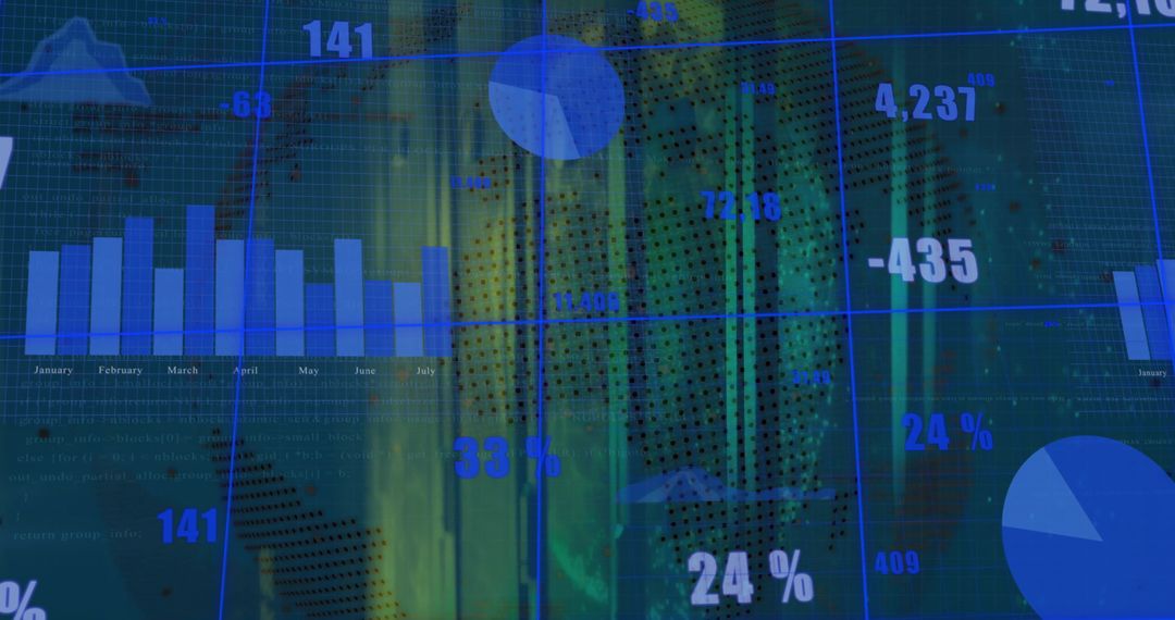 Global Financial Data Analytics with Abstract Digital Concept