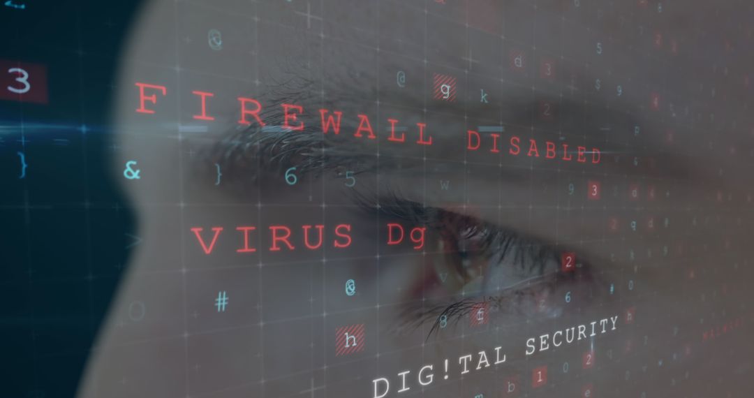 Close-Up of Human Eye Highlighting Digital Security Breach Concerns