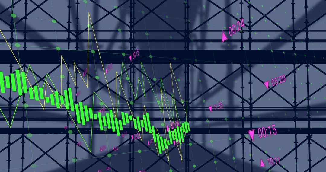 Financial Data and Digital Interface Over Modern Skyscraper