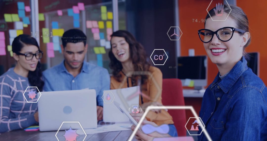 Diverse Business Team Collaborating on Sustainable Solutions