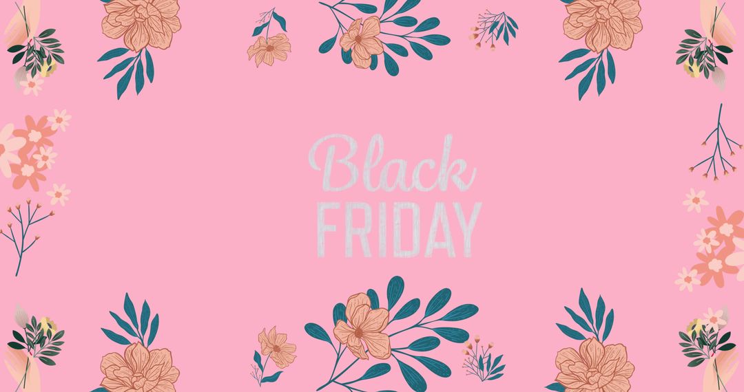 Black Friday Sales Floral Pink Background Design