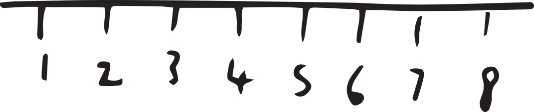 Transparent Hand-Drawn Ruler with Number Markings