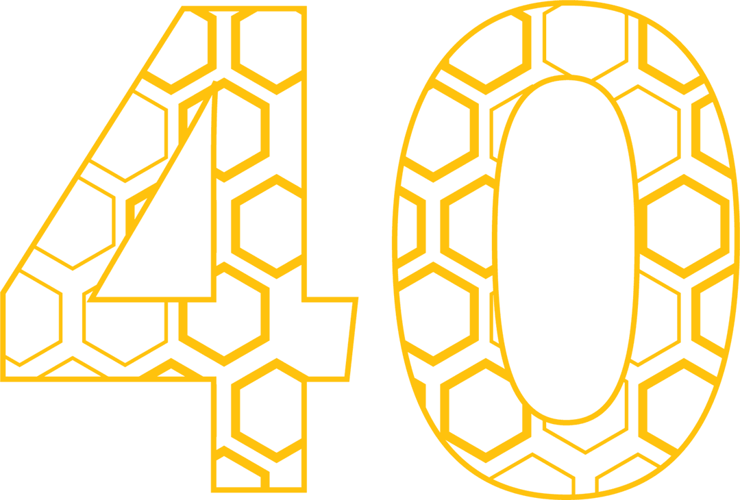 Transparent Honeycomb Patterned Number 40 Illustration