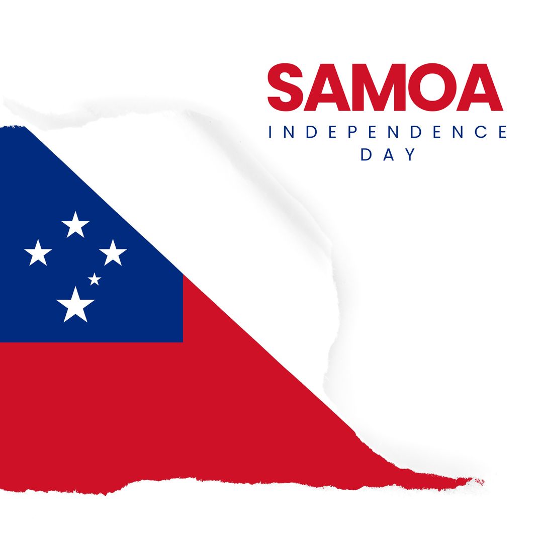 Samoa Independence Day Flag Celebration Design