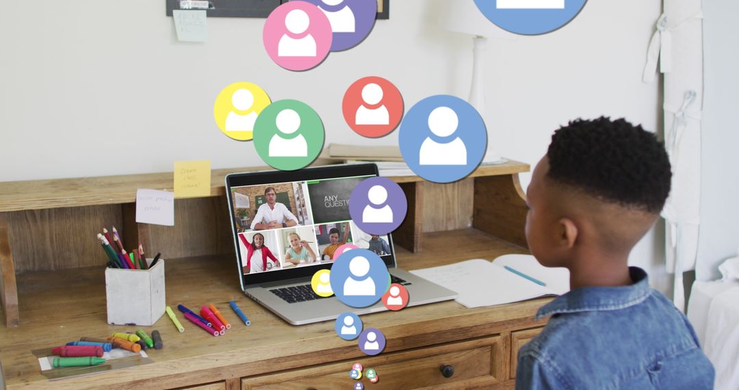 Child Engaged in Online Learning with Social Media Interaction