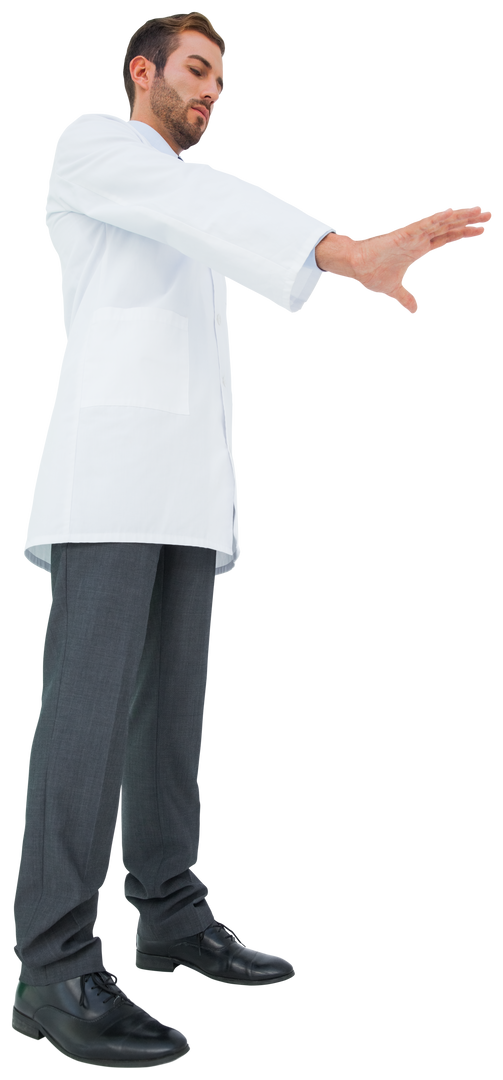 Caucasian Male Doctor Reaching on Transparent Background Isolated - Download Free Stock Images Pikwizard.com