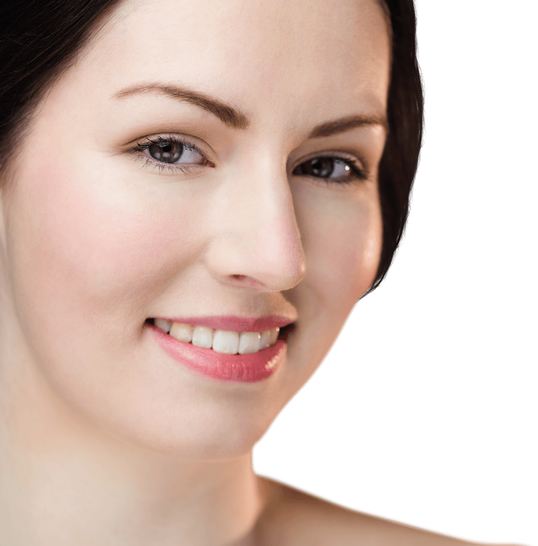 Transparent Background Smiling Woman with Natural Beauty