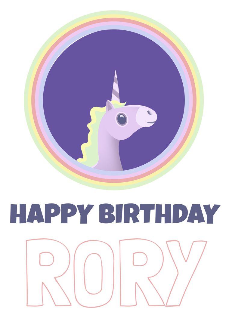 Whimsical Unicorn-Themed Birthday Greeting Card Design