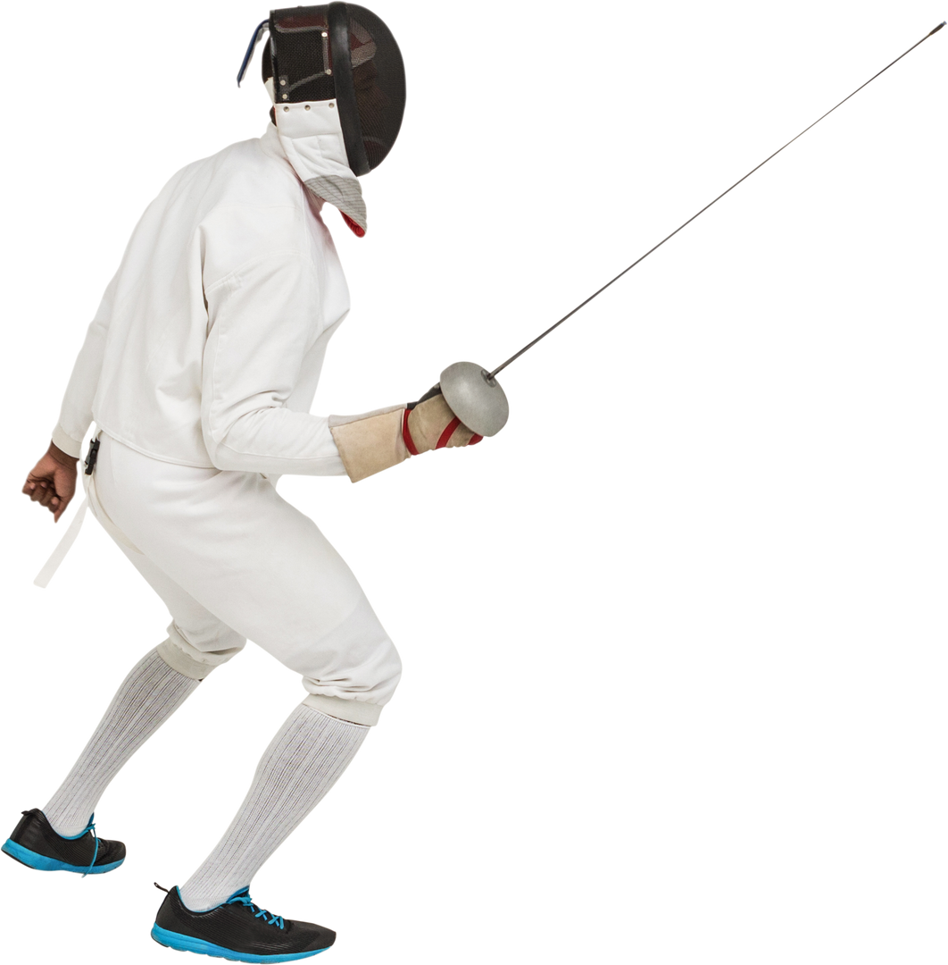 Fencer in Mid-action with Sword on Transparent Background - Download Free Stock Images Pikwizard.com