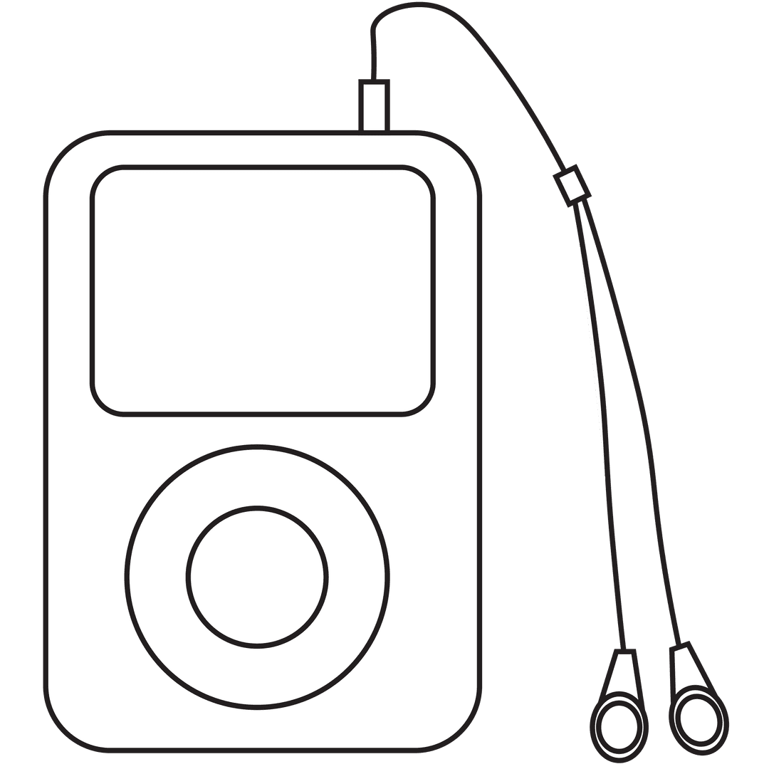 Digital MP4 Player Illustration with Transparent Background
