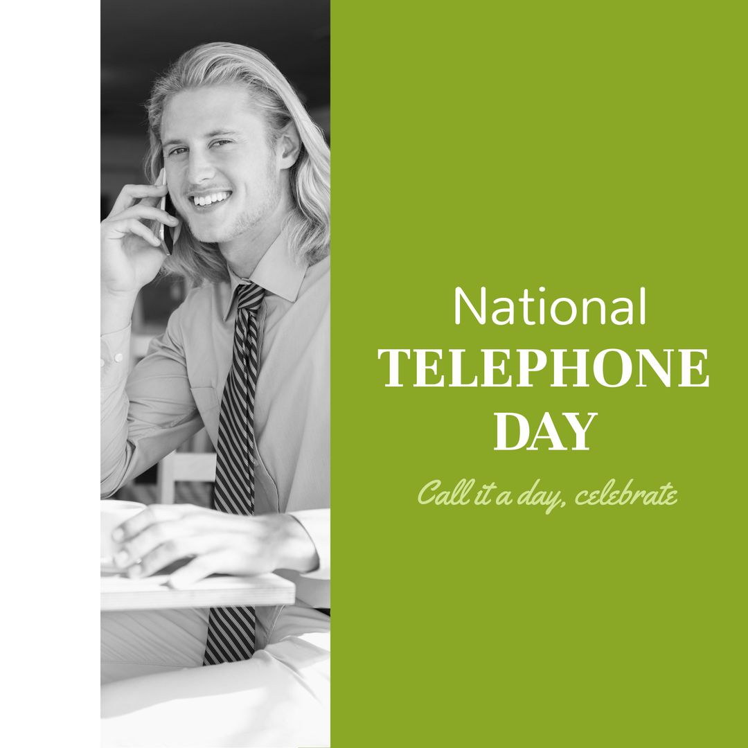 National Telephone Day Celebration with Businessman on Call