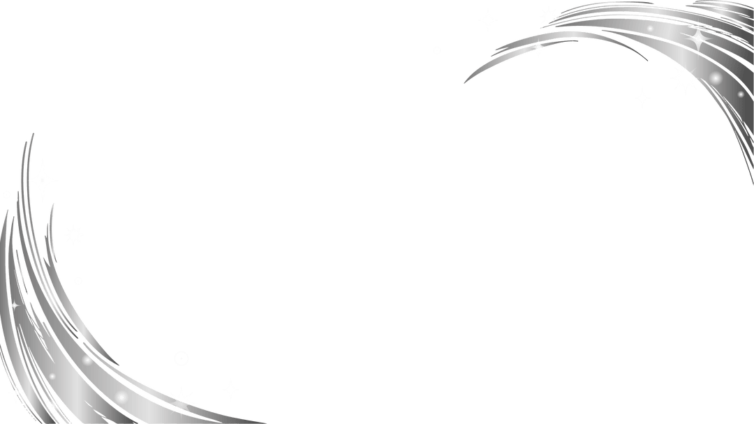 Silver Dynamic Swirls with Sparkles on Transparent Backdrop