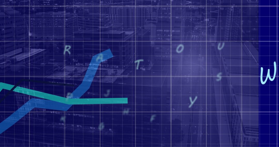 Abstract Financial Graph with Upward Trend Line