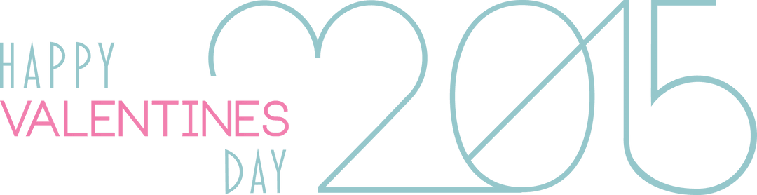Transparent Happy Valentines Day 2015 Typography Vector