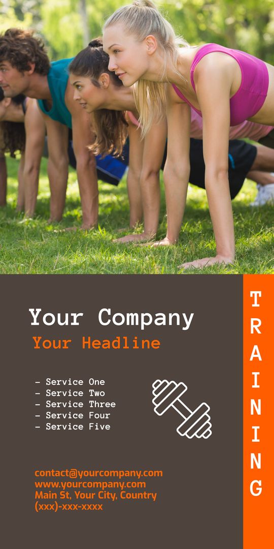 Energetic Group Workout in Nature for Fitness Promotion