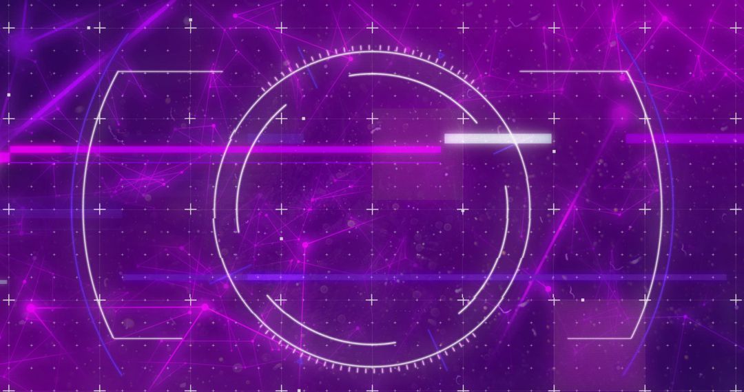 Futuristic Digital Interface Scan Display on Purple Background