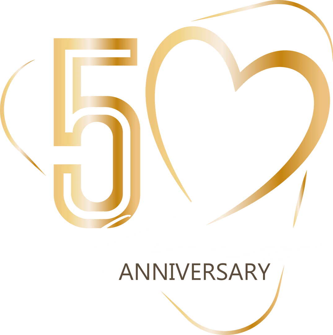 Elegant 50 Years Anniversary Design on Transparent Background