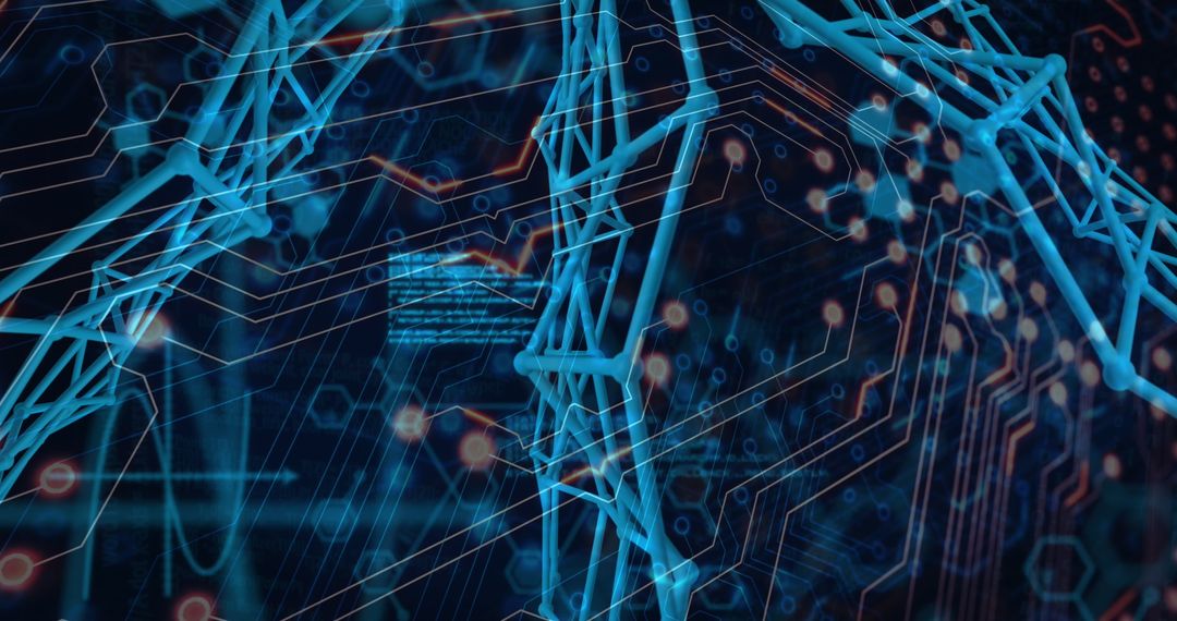 Futuristic Digital Network with Circuit Matrix Background