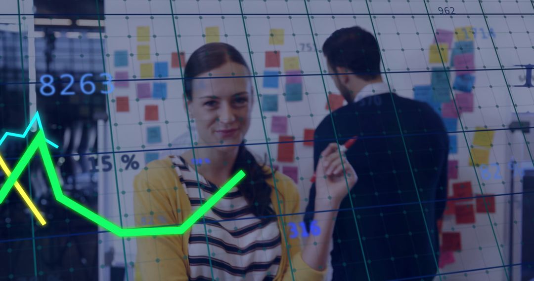 Dynamic Office Collaboration and Digital Data Analysis Concept