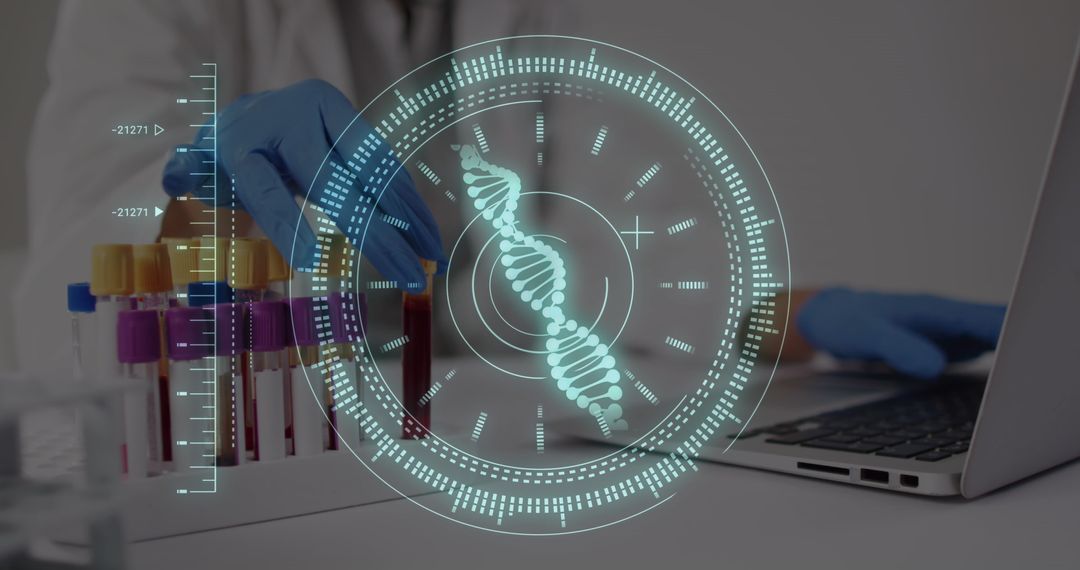 DNA Analysis Technology with Doctor and Test Tubes