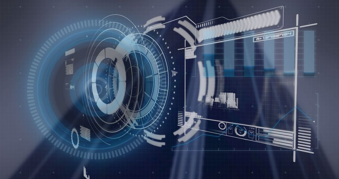 Futuristic Digital Interface Showcasing Data Processing