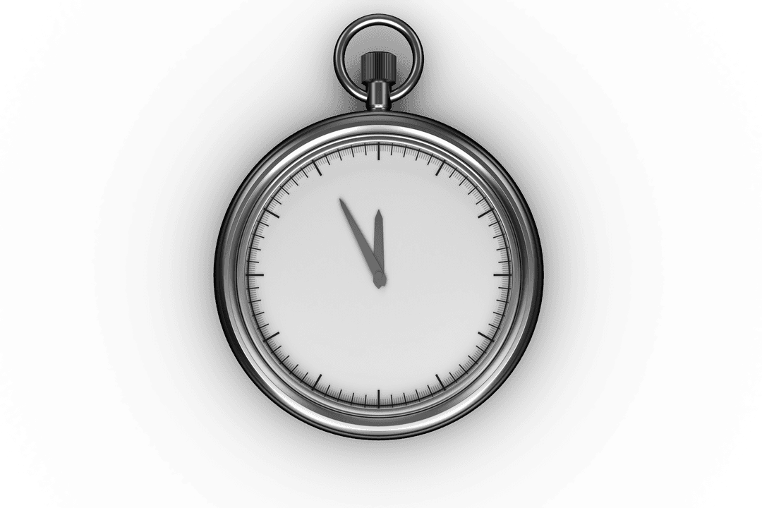 Transparent Retro Stopwatch Isolated on Dark Background