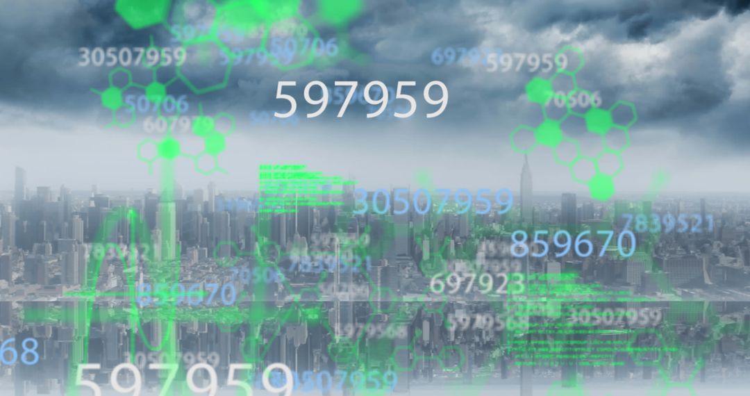 Digital Data Interface Over Modern Cityscape Concept