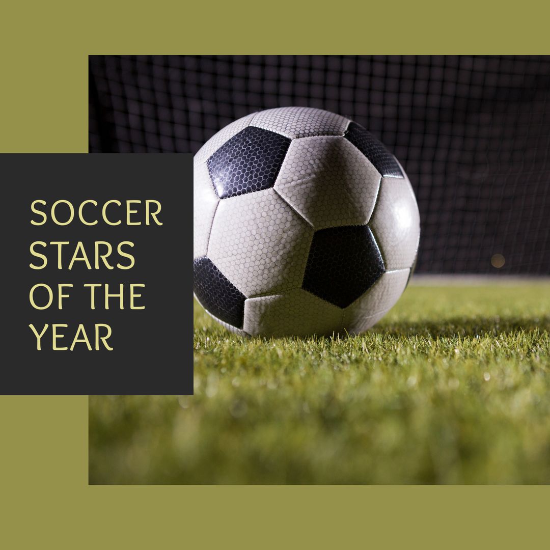 Soccer Stars of the Year Background with Soccer Ball on Grass - Download Free Stock Templates Pikwizard.com